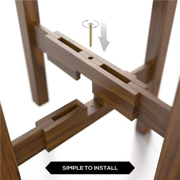 Mid Century Plant Stand - Solid Wood Stand Handmade with Acacia - Sizes 8 to 12" - Picture 4 of 6